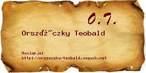 Orszáczky Teobald névjegykártya
